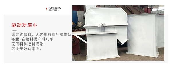 TD型斗式提升機(jī)驅(qū)動(dòng)力小，無回料等特點(diǎn)展示圖。