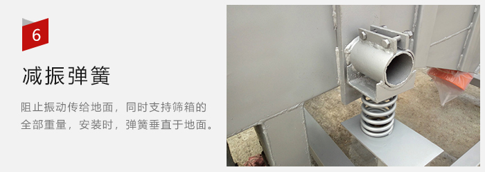 減振彈簧為減少篩箱與支撐裝置之間的摩擦而產(chǎn)生。